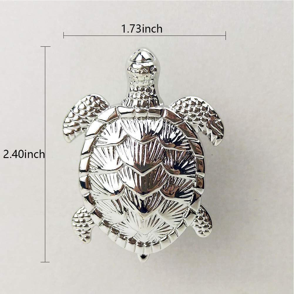 brandname RRRuo Creative Ocean Turtles Cabinet Knobs Zinc Alloy for Wardrobe Closet Cupboard Bookcase Drawer Dresser Single Hole Pulls Handles Home Decoration 4 Pieces image 2