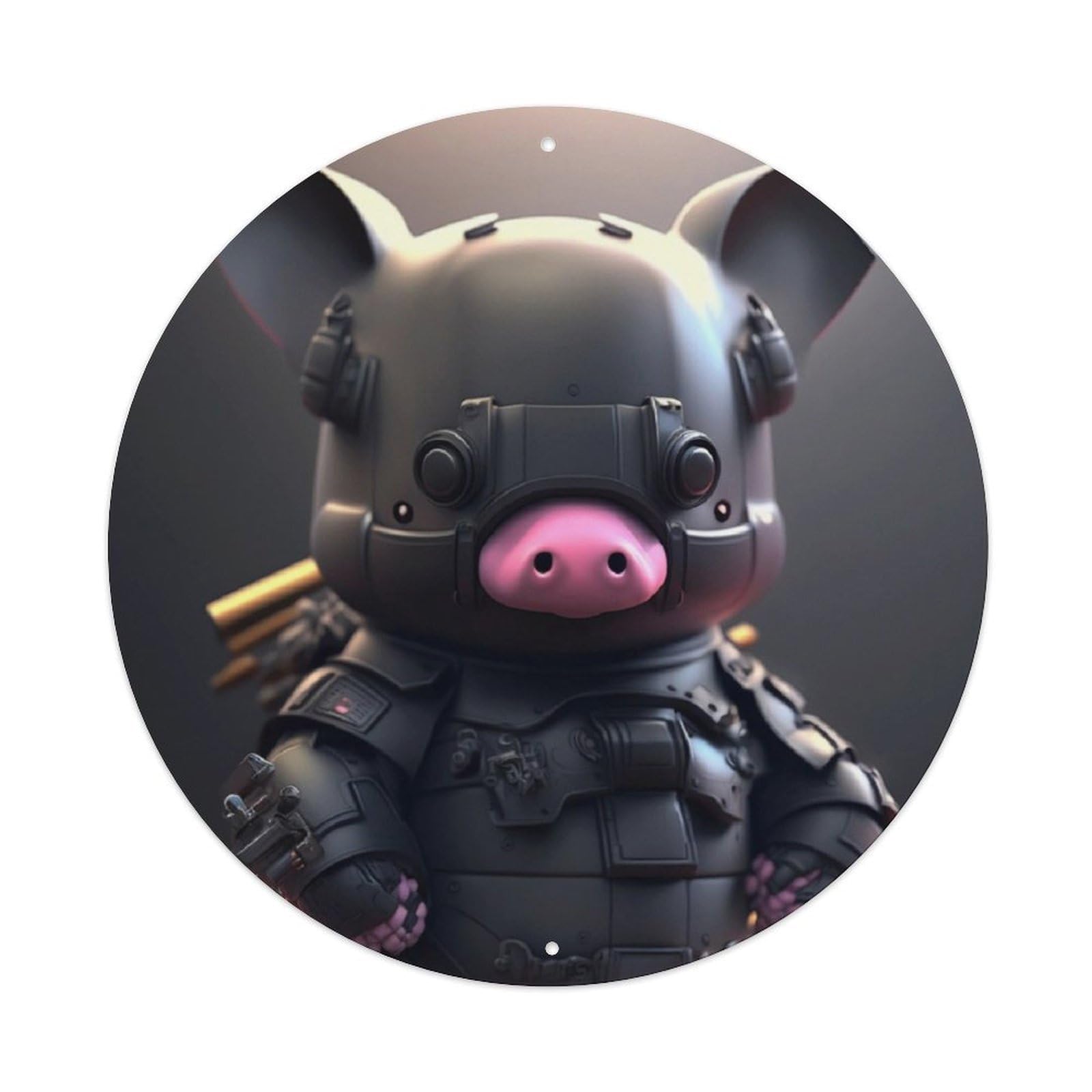 Military Bionic Mecha Sci-Fi Pig Poster Metal Tin Sign