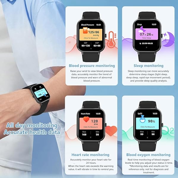 flintronic Smartwatch Women Men 1.83 Inch HD Smart Watch with Phone Function, Waterproof Fitness Watch with SpO2/Blood Pressure/Heart Rate Monitor/Sleep Monitor, Multi Sports Modes Pedometer for Android iOS - 3