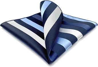 S&W SHLAX&WING Striped Mens Pocket Square Elegant Large Business for Suit Jacket