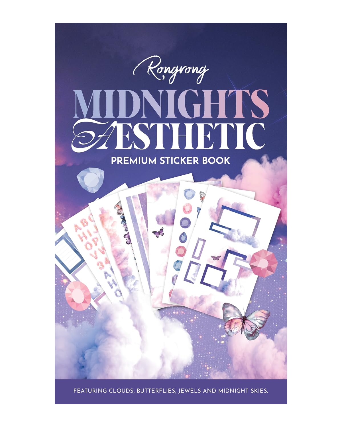 Rongrong Midnight Aesthetic Planner Stickers Book for Planners, Calendars, Journals – Functional, Premium Quality, Hand Drawn - Perfect for Making