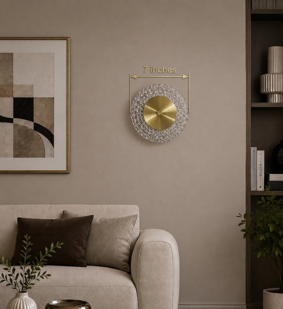 Image of FILLISKA Diamond Cut Glass Finish and Aluminium Indoor Luxurious Wall Lamp, with Adjustable Colour Temperature (Diamond Cut Gold-253)