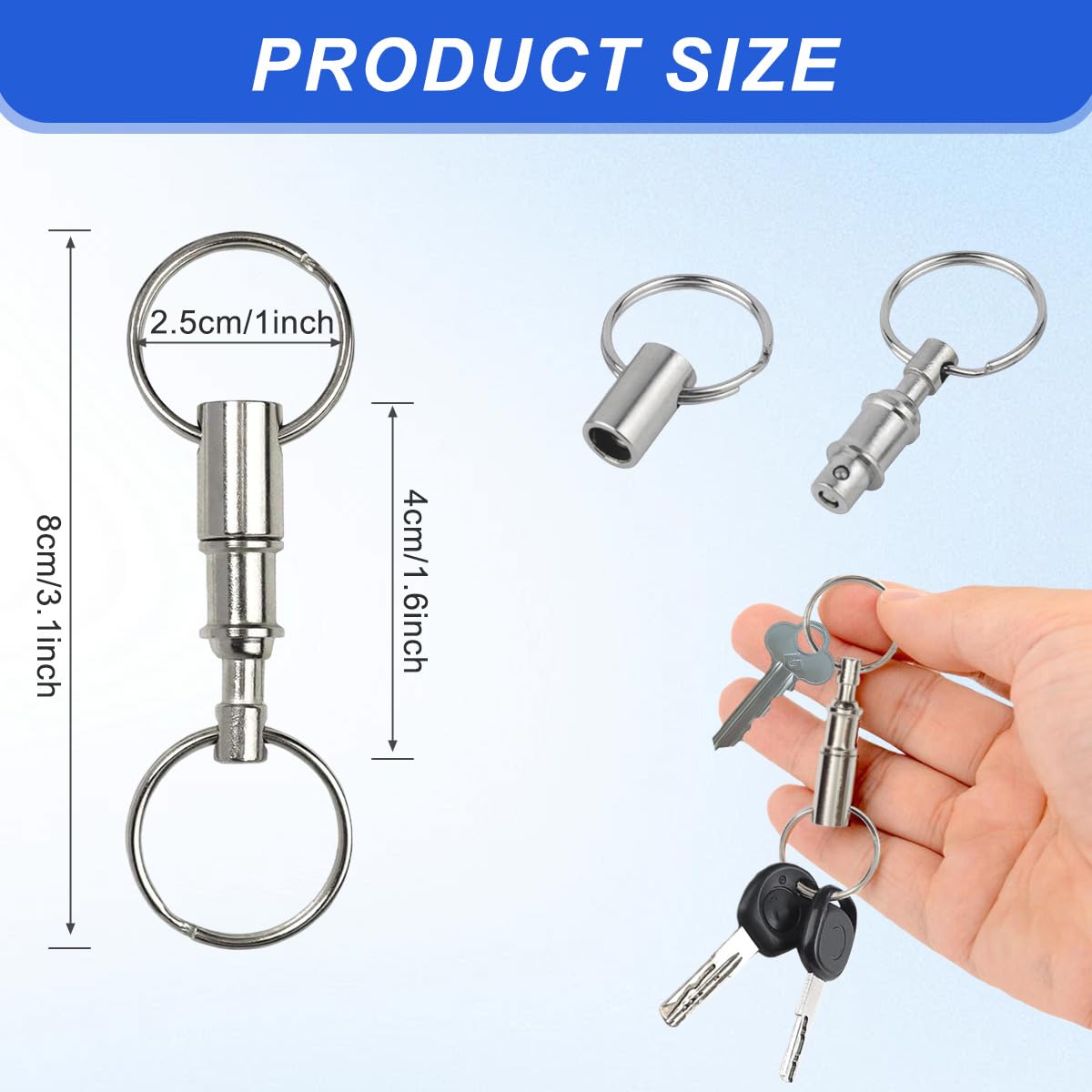 Amazon.com: erioctry 2 Pcs Heavy Duty Dual Key Ring Detachable