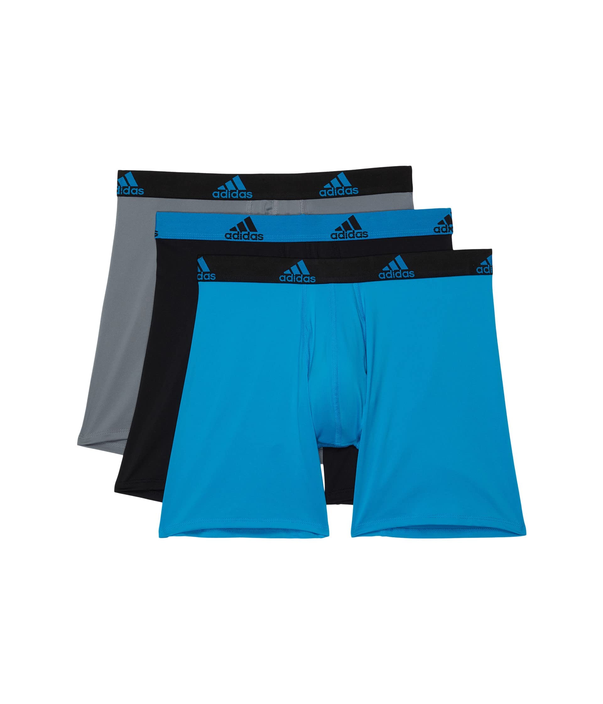 adidas Men's Microfiber Boxer Brief Underwear, performance athletic fit (3-pack)