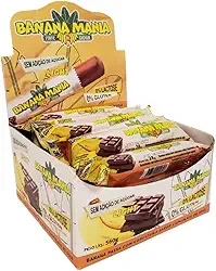 Bananinha Com Chocolate Vegano Sem Lactose Sem Glúten Sem Adição de Açúcar 20 Und de 28g - Banana Mania