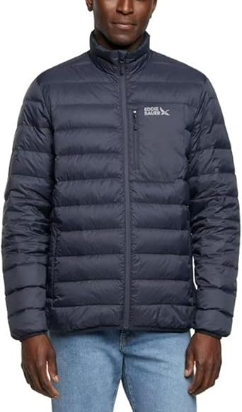 Eddie Bauer Men's Down Packable Jacket (US, Alpha, Medium, Regular, Regular, Navy)