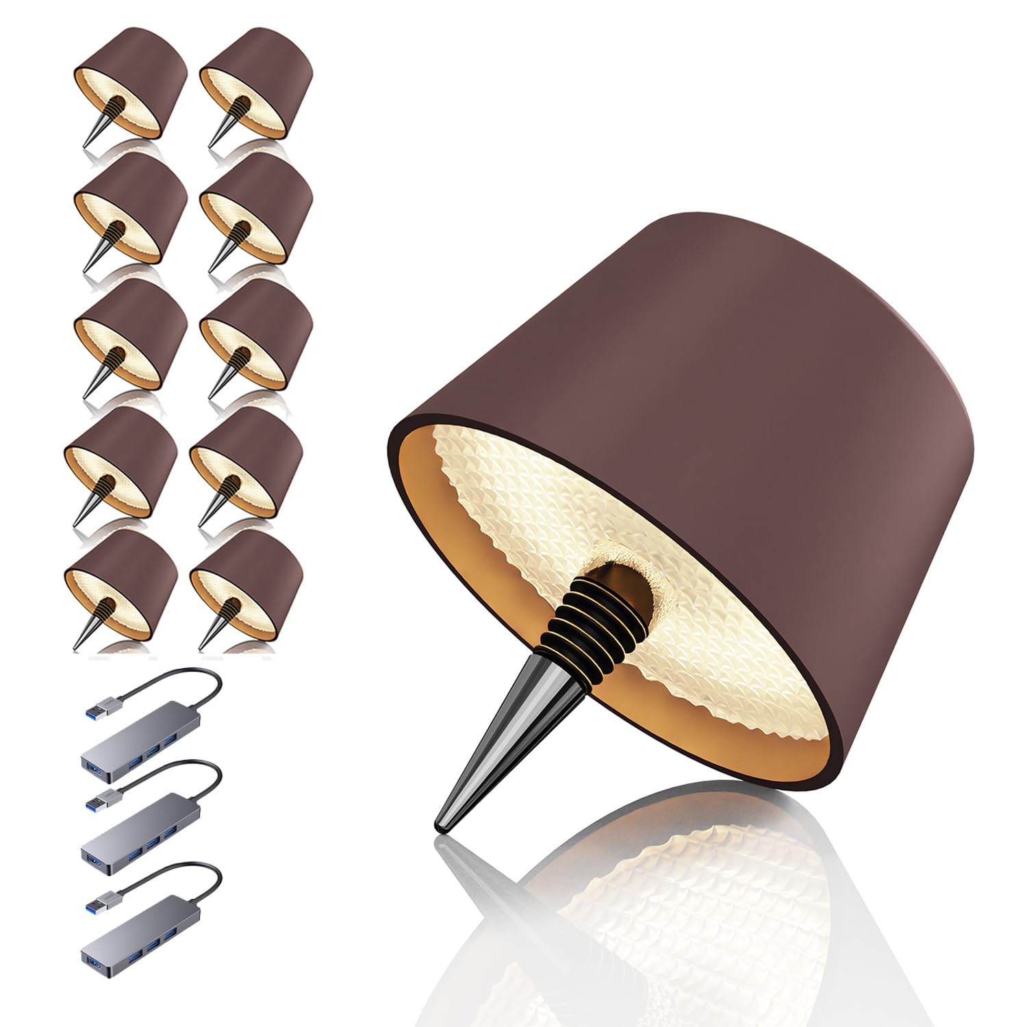 MU LIN lampada bottiglia ricaricabile,lampada da tavolo senza fili,Controllo Touch da 3 Modalita Temperatura di Colore, Dimmerabile, per Soggiorno, Ristorante