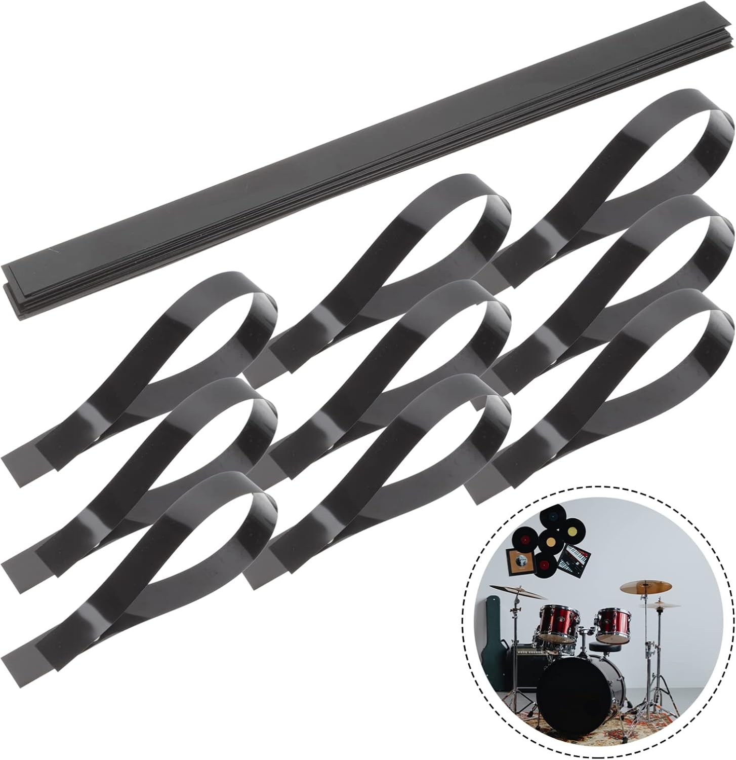 Vaguelly 20pcs Snare Drum Wire Straps for Mounting Flexible Pet Material for Consistent Drum Wire Fixing for Percussion Kits and Marching