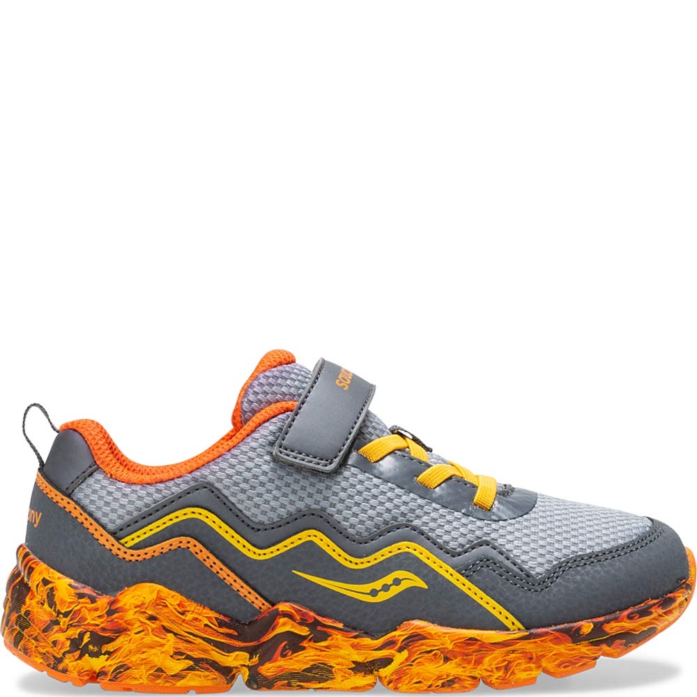 Saucony Boys' Flash A/C 2.0 Sneaker, Grey flame, 4.5