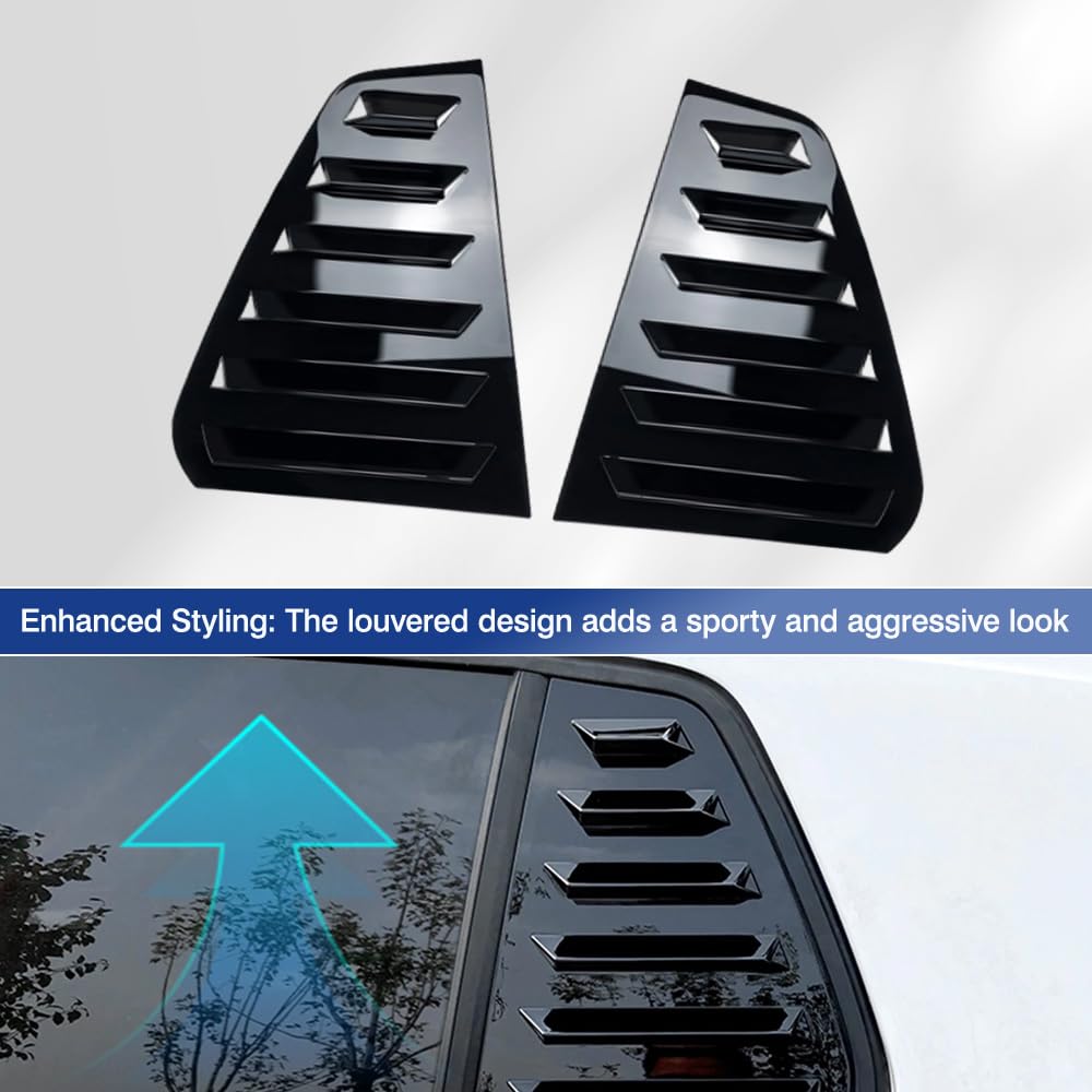 Cache-persienne de lunette arrière de voiture Garniture Accessoires de fenêtre compatible avec Volkswagen Golf7 MK7 MK7.5 GTI/GTD/R 2013-2019 Noir brillant