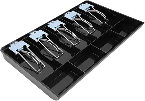 Miniatura 7 de Bandeja de inserción de cajón de caja registradora con 5 compartimentos para billetes4 monedas para almacenamiento de dinero, bandeja de repuesto