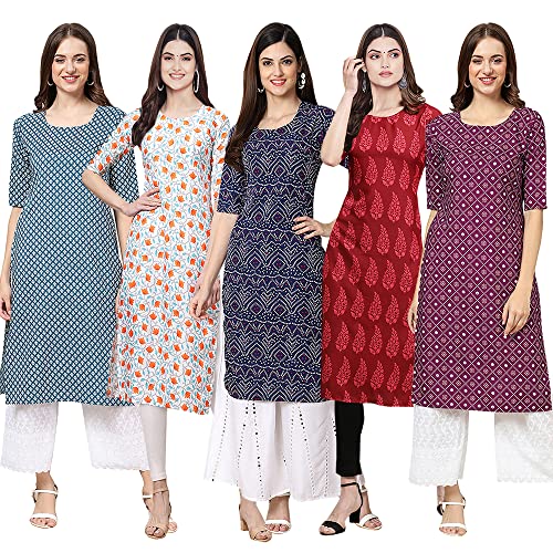 Image of Pinkmint Women's Crepe Digital Print Straight Kurta