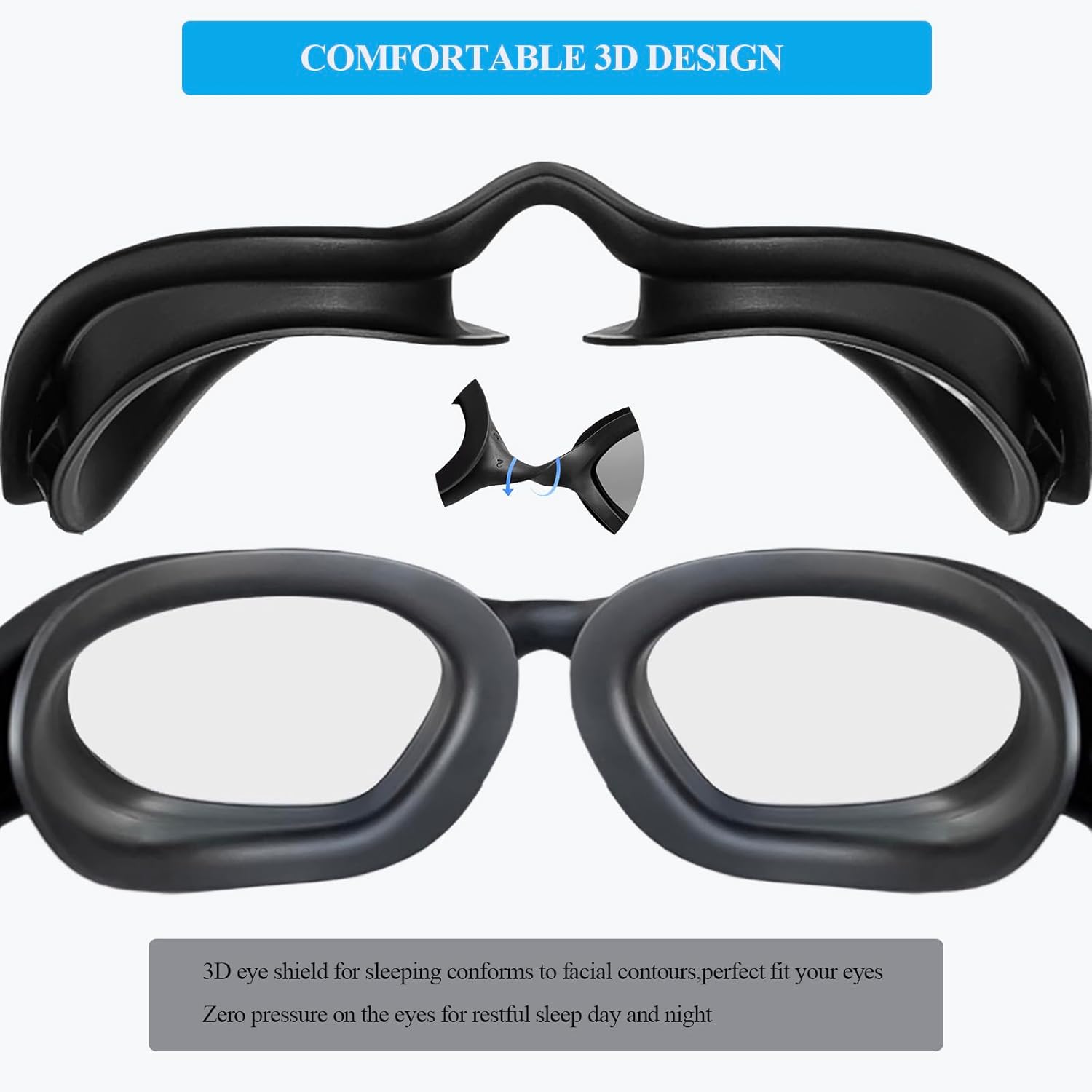 Moisture Chamber Glasses for Dry Eyes Relief,3D Hydrating Sleep Goggles with Soft and Comfortable,Sealed Sleep Mask for CPAP Users,Perfect fit,Adjustable Strap