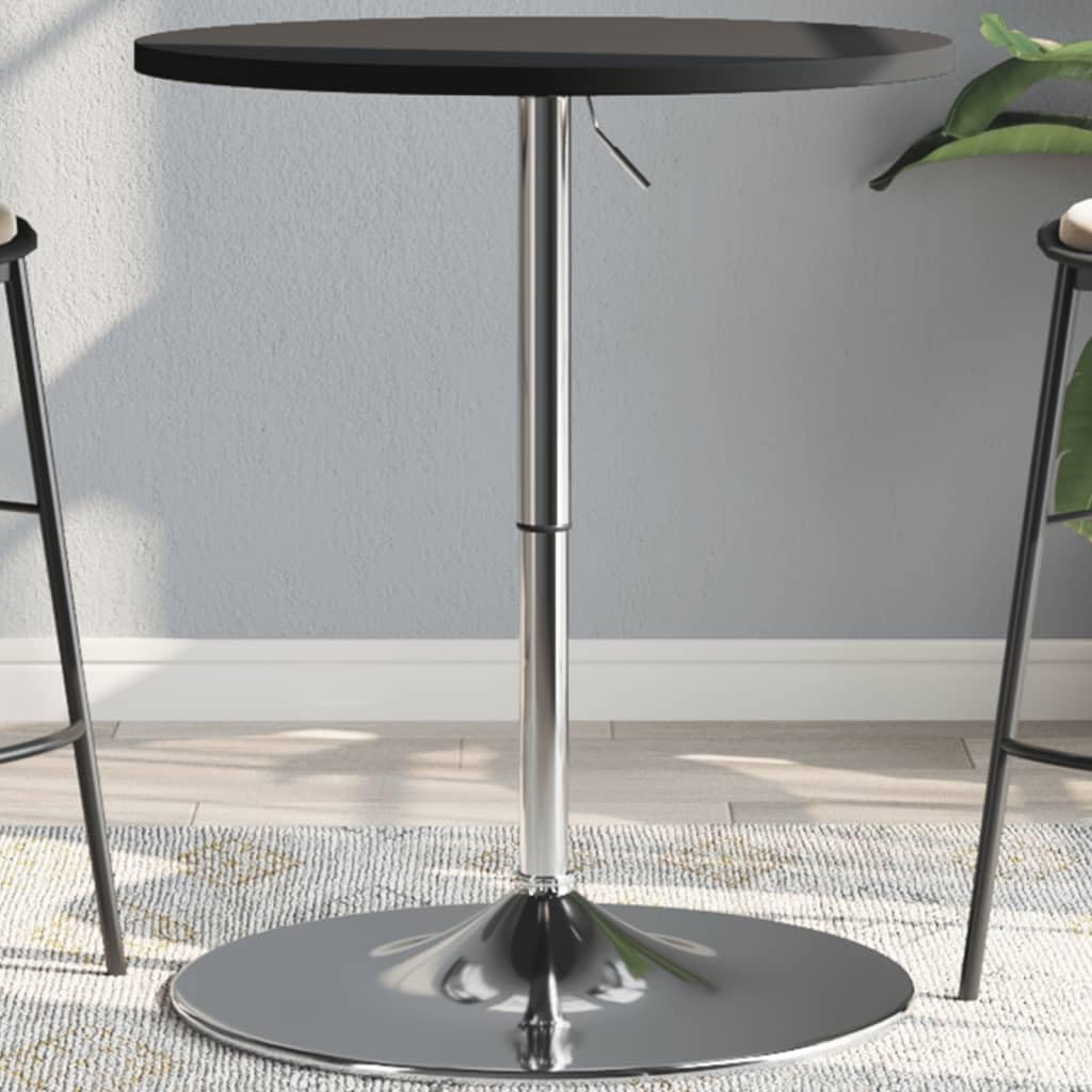 vidaXL Tavolino Bar Nero 60x60x90 cm Legno Multistrato Acciaio Cromato