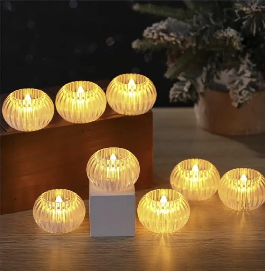 Pack of 12 LED Flameless Tea Light Candles | Warm White Flickering LED Candle Lights | Battery Operated Decorative Lights for Diwali, Christmas, Home Decor, Wedding & Party Decoration.-image-29