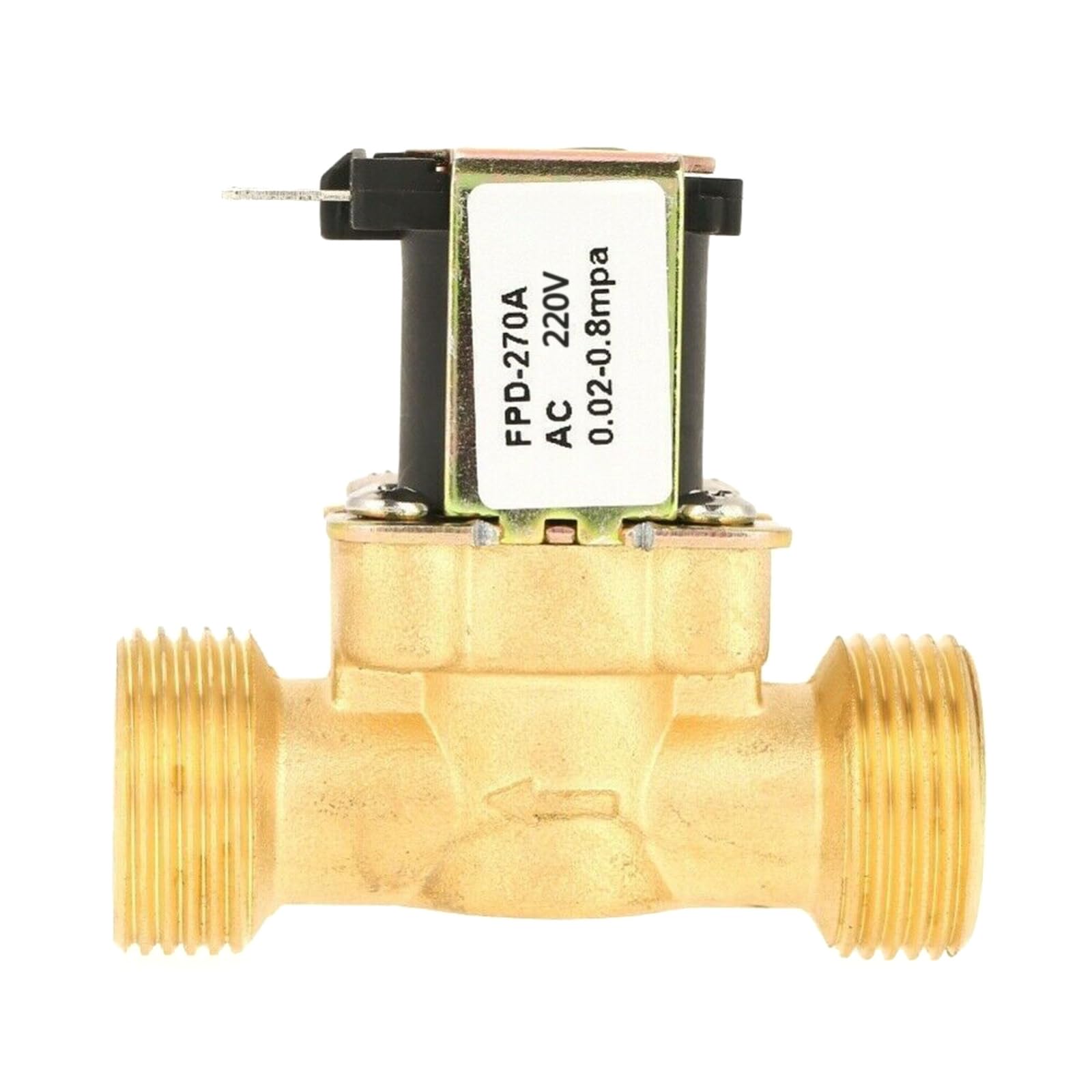 Msioytog 220V Brass Water Normally Closed Inlet 4-Points Dc12v 24V Solar Water Heaters Switch Solenoid Threaded