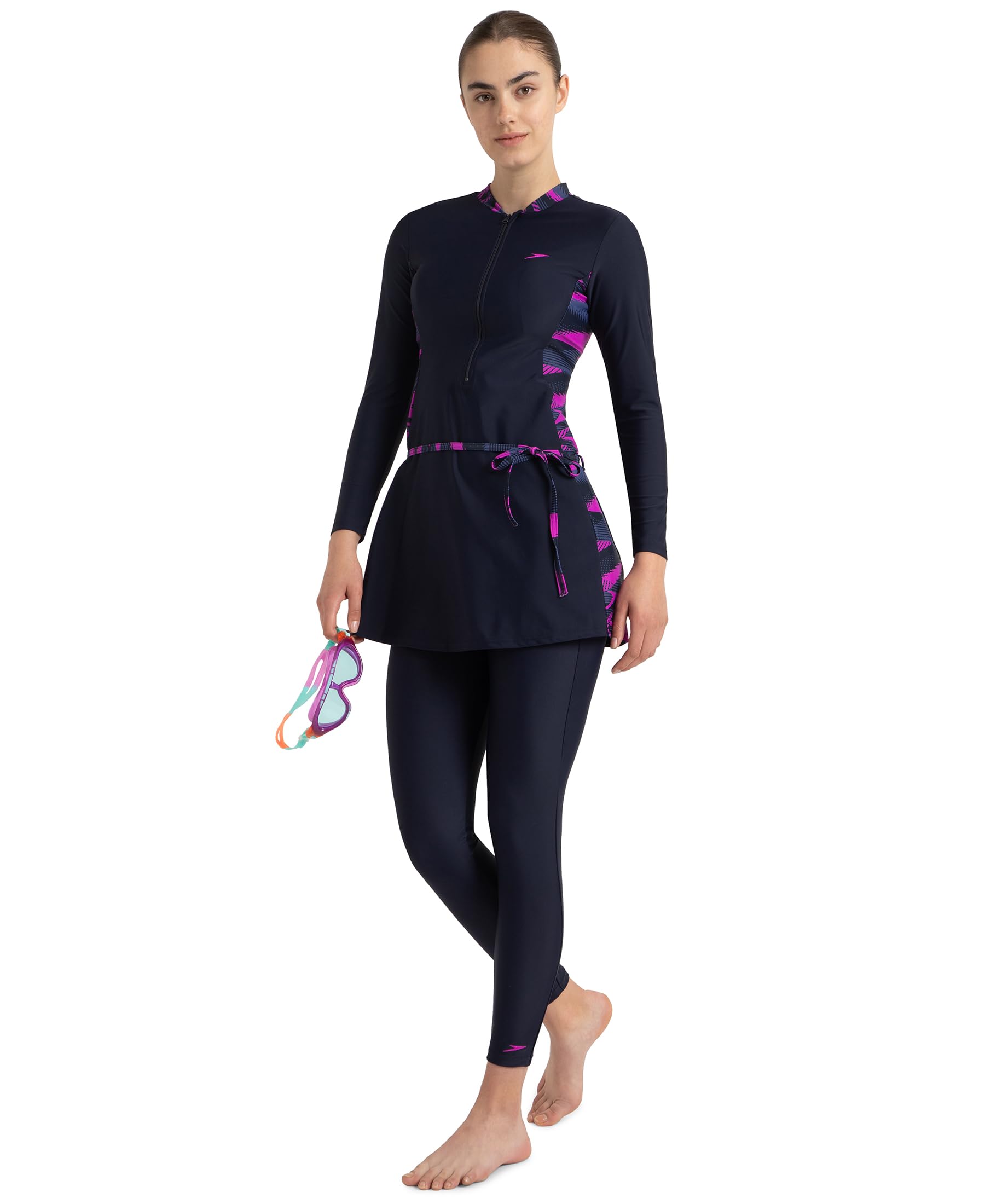 Speedo Women's Endurance10 Two Piece Closedback Full Body Suit Swimming Costume Swimwear | Chlorine Resistant | Shape Retention Fabric | UPF 40+ Sun Protection | Removable Bra Pads 1