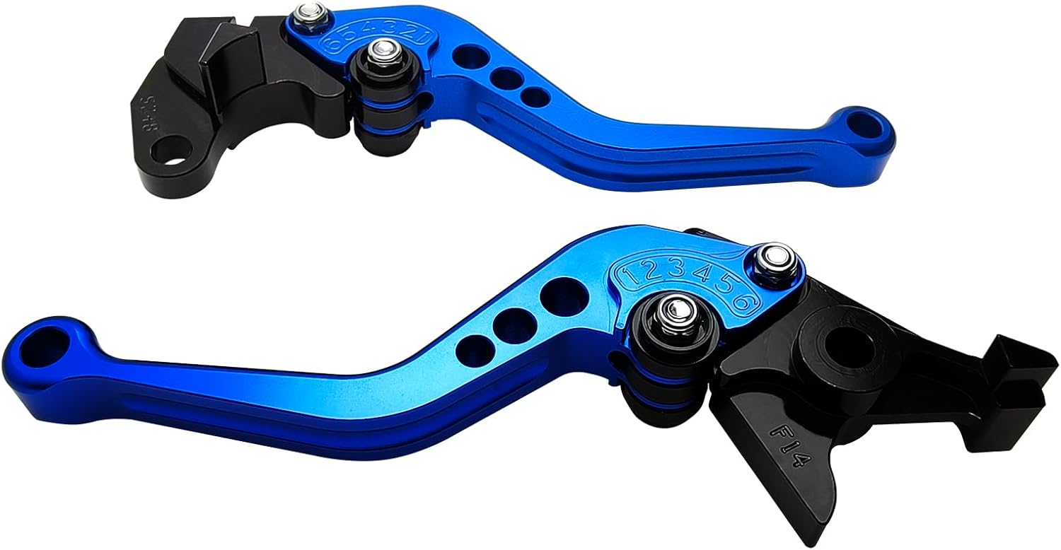 Short Brake Clutch Handle Lever Replacement for Suzuki V-Strom 650 DL650 2012-2025/ SV650 SV650X 16-22/ Vstrom 650 XT 2015-2025, CNC Aluminum Motorcycle Accessories Shorty Levers(Blue)