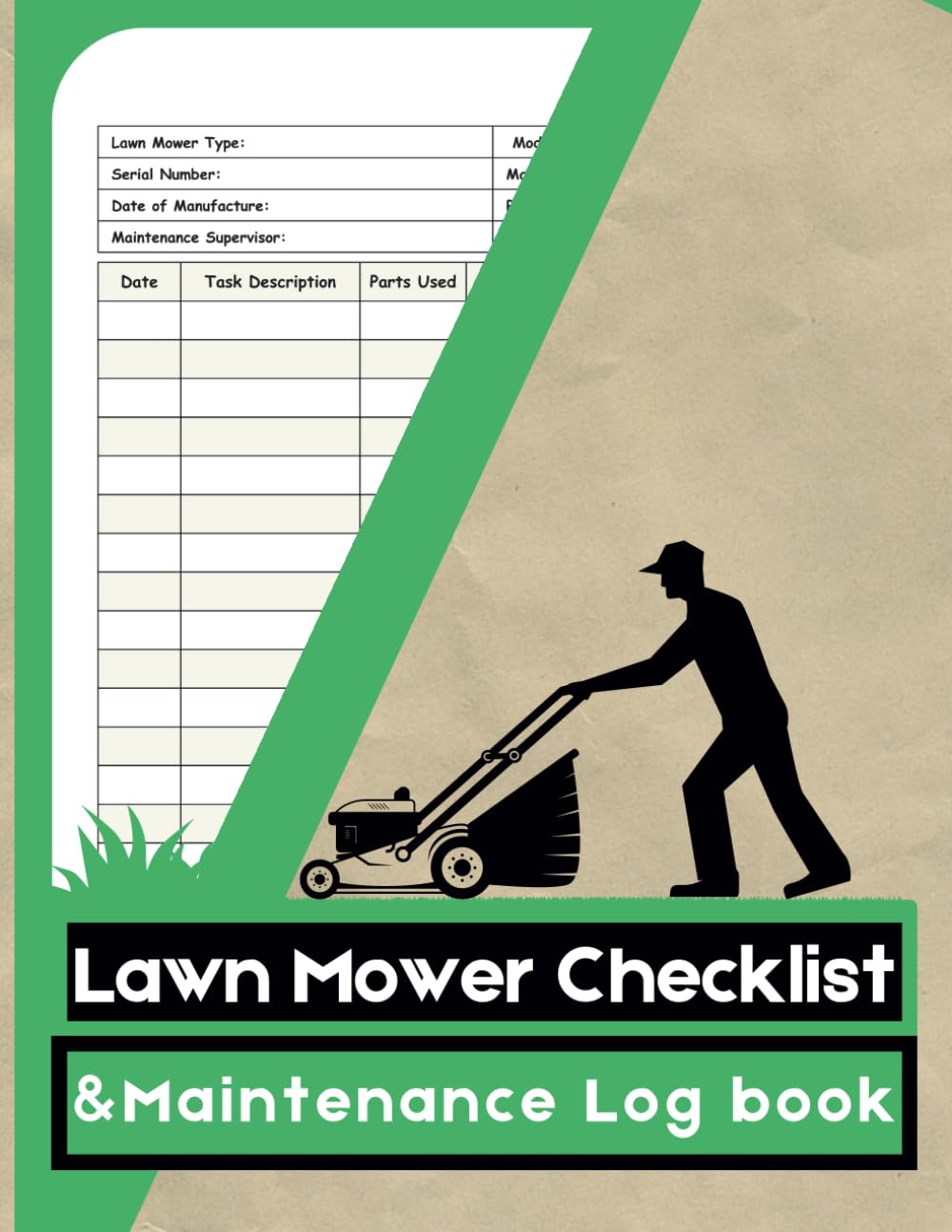 Lawn Mower Checklist and Maintenance Log book Lawn Mower PreStart Inspection Book Keep track