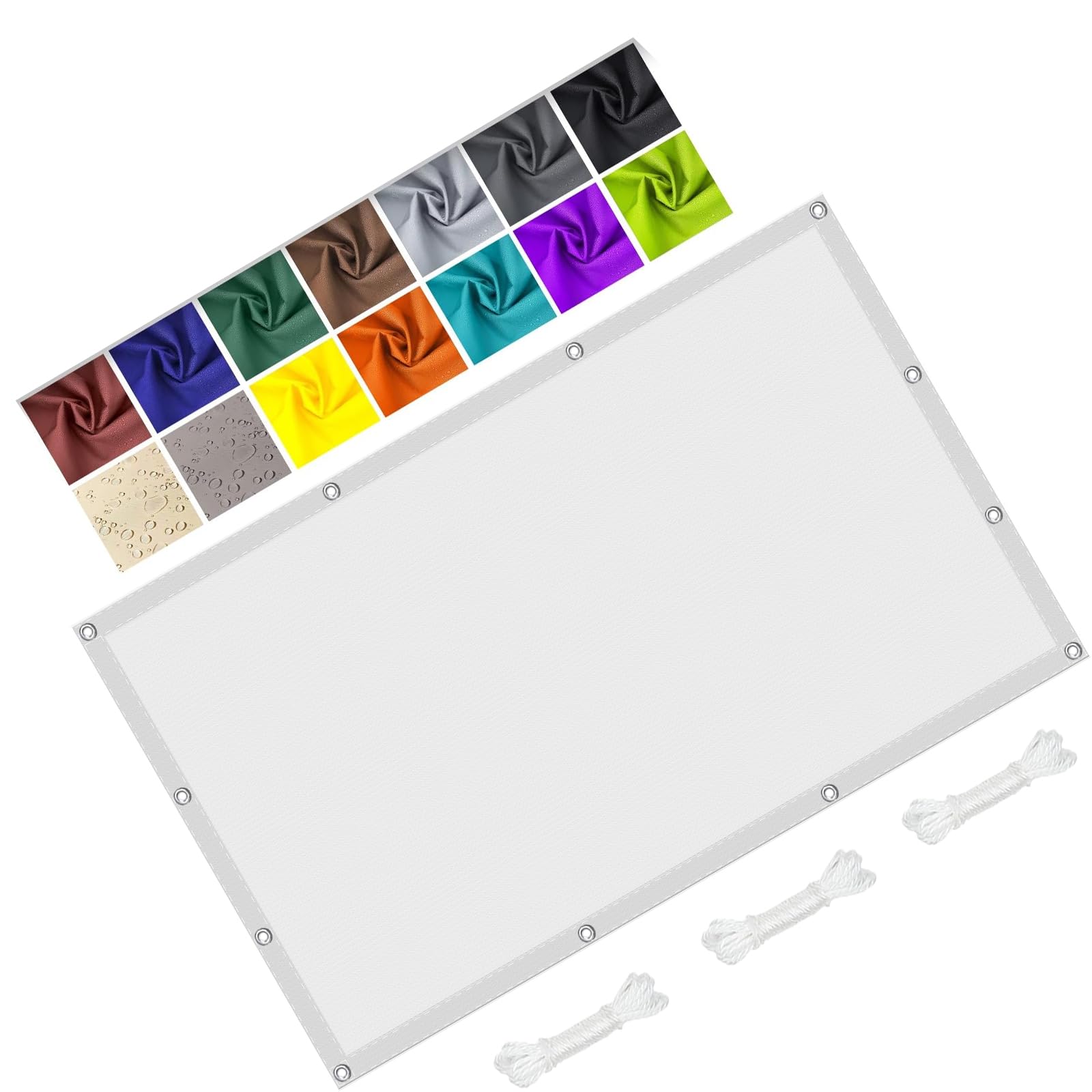 Voile d'ombrage rectangulaire blanc de piscine et pergola pour repas ombragés