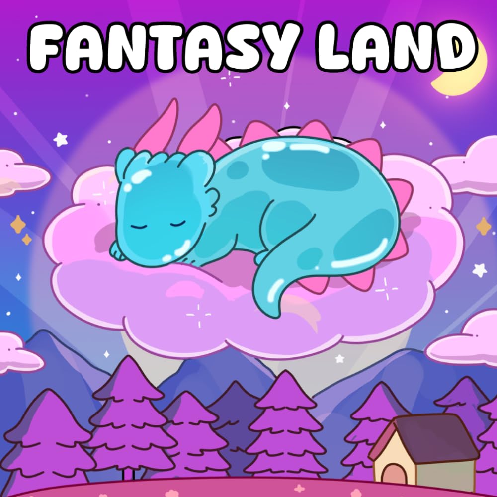 Fantasy Land - Cozy & Magic Realms Coloring Book: 40 Whimsical Scenes and Dreamy Characters for Stress Relief, Creative Expression, and All Age