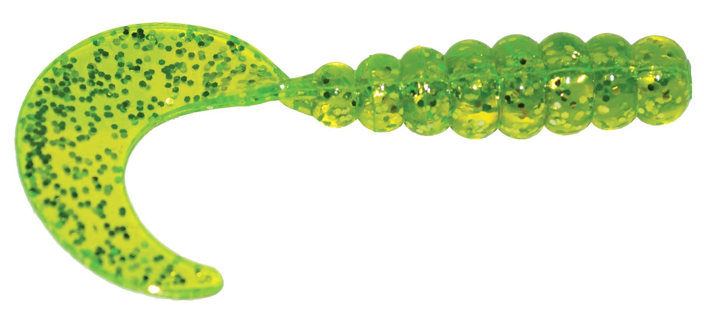 Big Bite Baits FG203 Fat Grub Fishing Bait, Chartreuse Shine, 2"