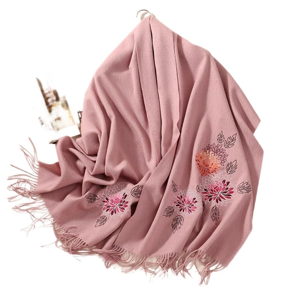 Bufanda de lana chal cheongsam invierno bordado abrigo mujer