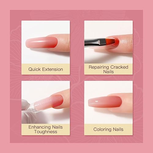 Miniatura 7 de ROSALIND Nude Pink - Gel de uñas de polietileno, extensión de 2 onzas, color rosa y rosa neutro, construcción rápida, gel acrílico en tubos para