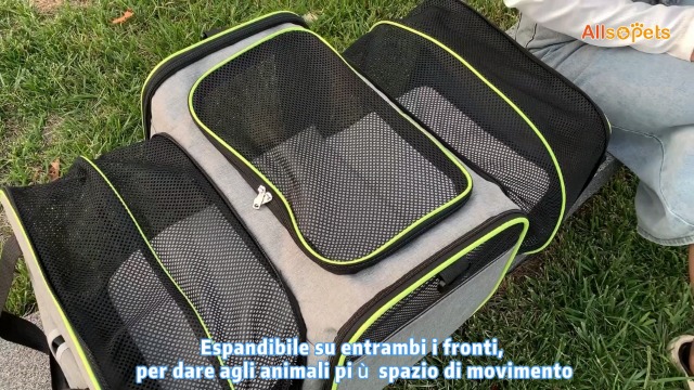ALLSOPETS Trasportino Pieghevole Per Cani E Gatti Espandibile - Con Cuscinetto In Pile Rimovibile Per Viaggi E Veterinario - Foto 9