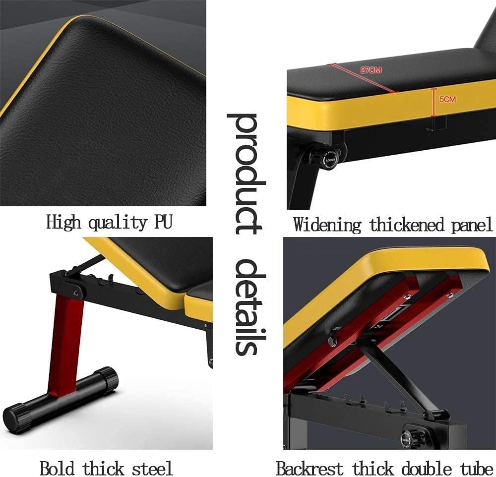 Folding Dumbbell Bench Height Adjustable Incline Exercise Bench Multi-Functional Home Gym Strength Training Fitness Workout Station