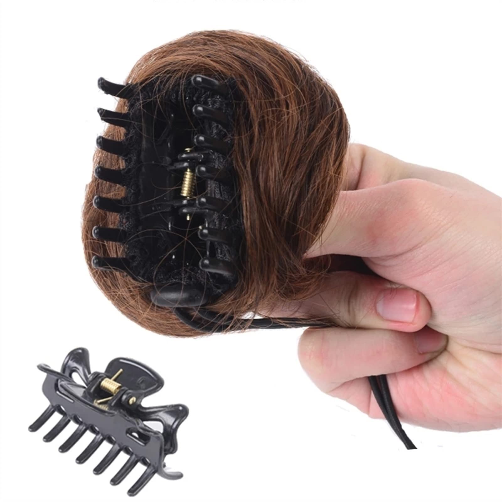 Kok do włosów Wpinana w kucyk treska Scrunchie dla kobiet włosy nieremy klips z pazurem roztrzepany kok treska kręcone Chignon doczepiane koki z włosów brazylijskie ludzkie włosy Kawałki koka do włosó
