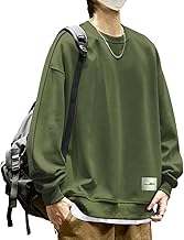 [SIPERLARI] トレーナー メンズ 長袖 プルオーバー 裏起毛 重ね着風 スウェット 無地 パーカー 大きいサイズ 丸襟 tシャツ トップス カジュアル おしゃれ 秋 冬服 厚手 防寒