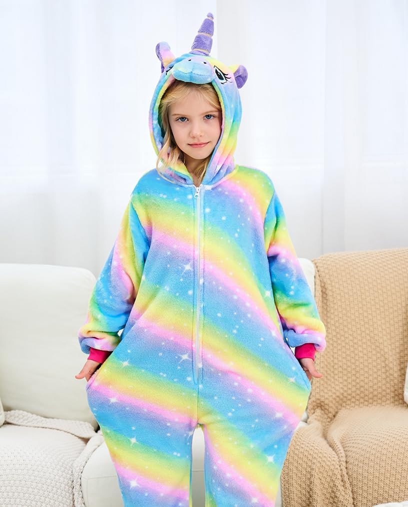 Kids Unicorn Onesie Animal Pajamas Cosplay Costume Sleepwear - Image 4