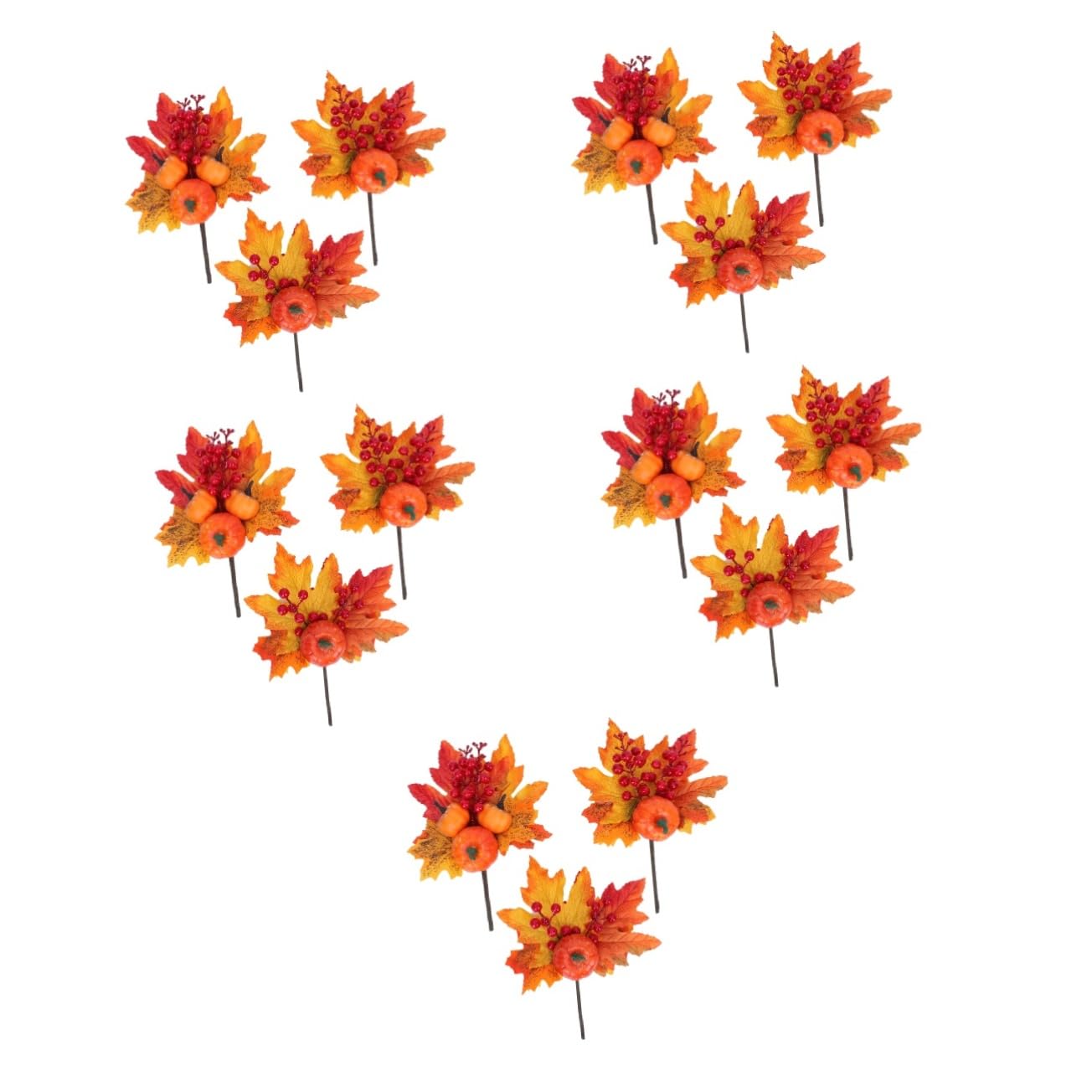 Cabilock 15stücke Künstliche Kürbisdekorationen Mit Ahornblatt Für Erntedankfest Und Halloween Für Wohnkultur Und Feierlichkeiten Herbstverzierung
