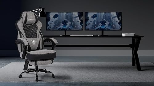 Miniatura 2 de Vonesse Silla de Juegos, Sillas de Juegos de Tela Reclinables para Adultos 250 LBS, Silla de Oficina con Cojín de Resorte de Bolsillo, Silla de