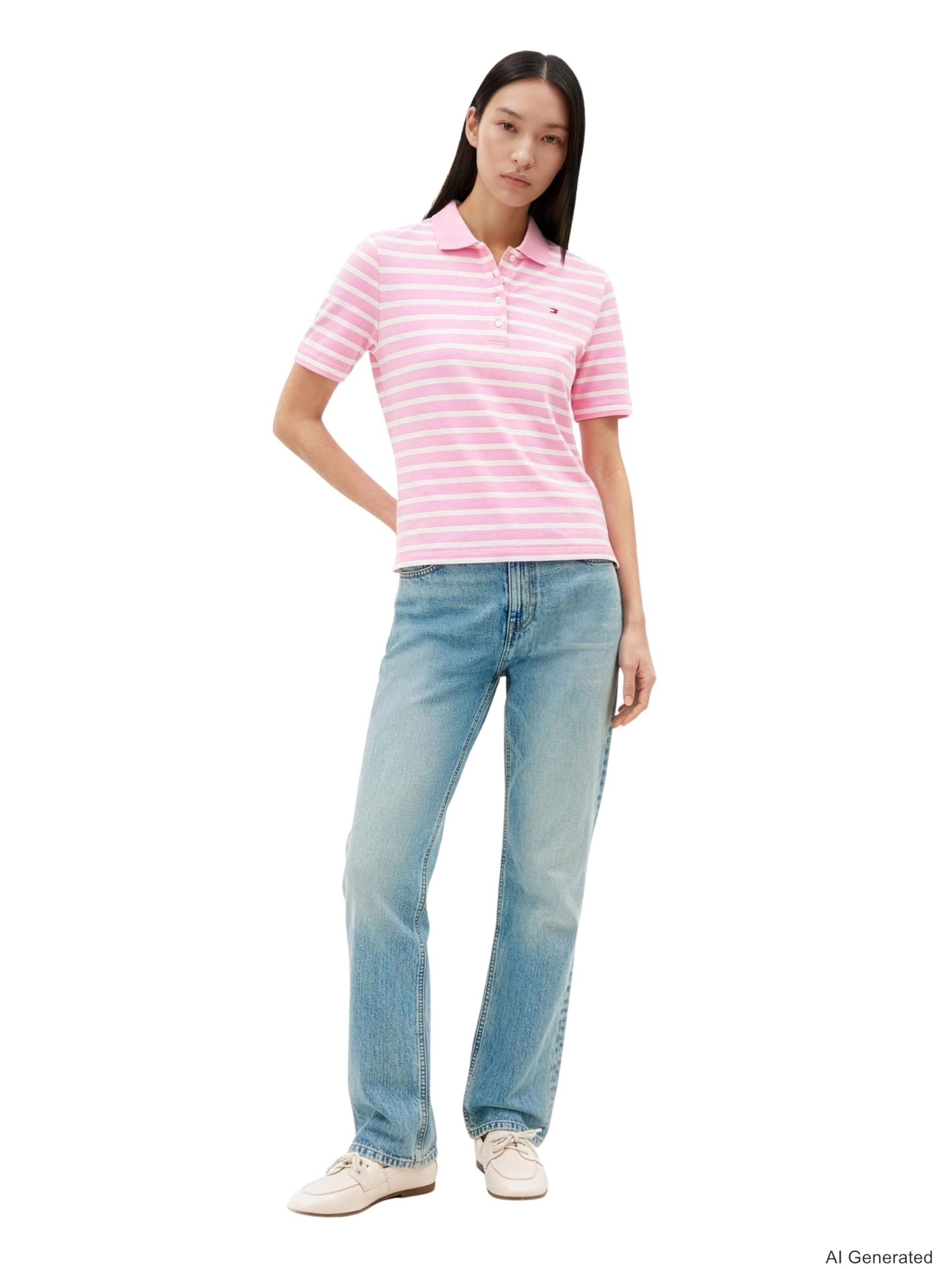 Tommy Hilfiger Damen Poloshirt Kurzarm Pique Regular Fit – Bild 4