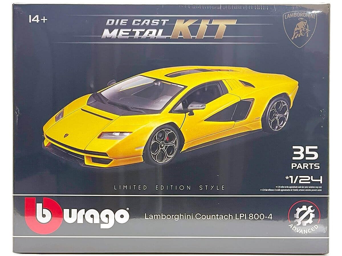 Bburago Model Kit Lamborghini Countach - Realistic 1:24 Scale Model Car, Official Lamborghini Licence, Recommended Age 14+ Years