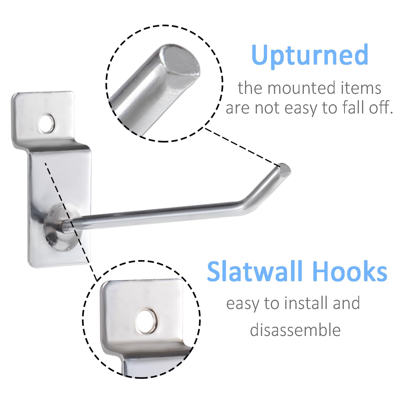 Slate Board Hooks 100 PCS 4-Inch Slatwall Hooks For Garage And