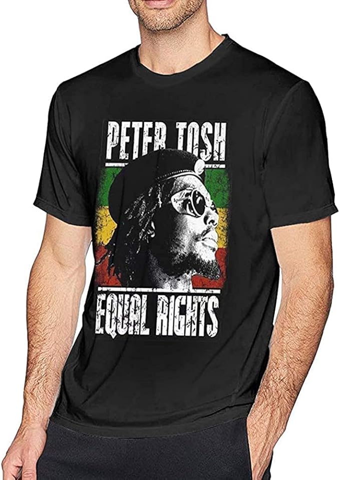 T-shirt Peter Tosh Noir - Manches Courtes, Col Rond - Neuf Avec étiquettes - Tailles S à 3XL