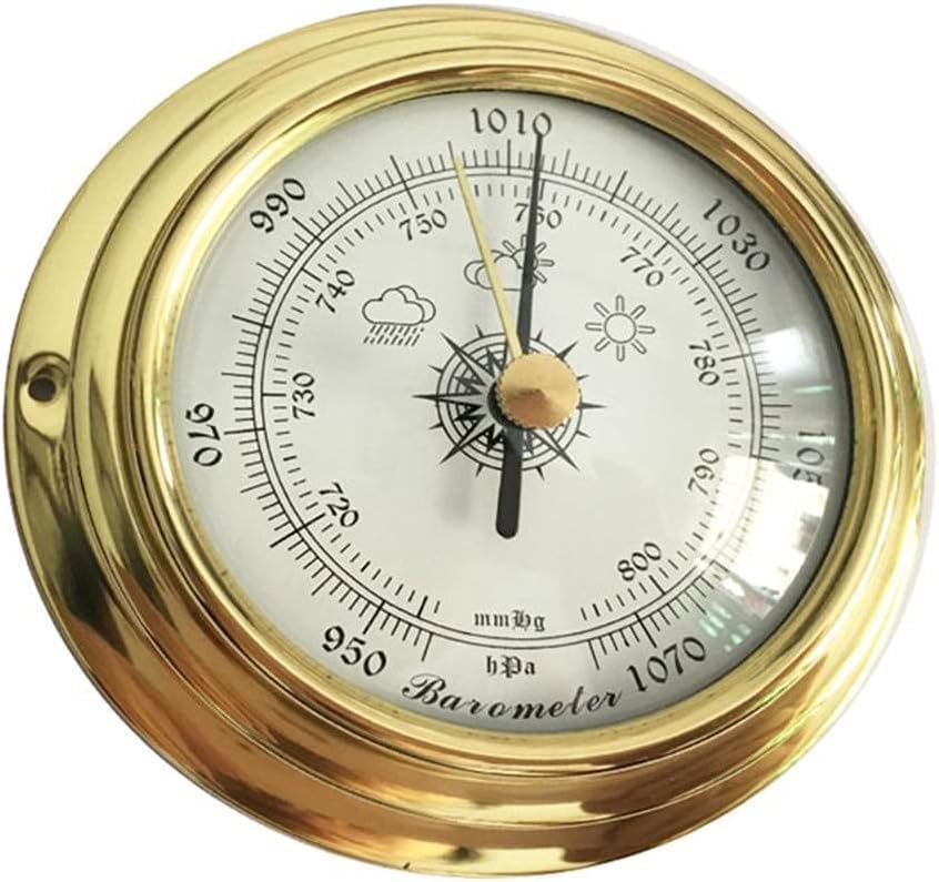 Barometro, Barometro da Parete Color Ottone, 4 Pezzi/Set Termometro Igrometro Barometro Orologi, Brass Color