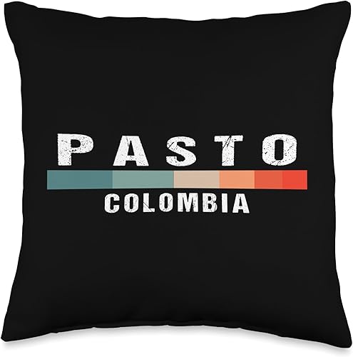 Vintage Travel Souvenirs Pasto Colombia City Trip Throw Pillow, 16x16, Multicolor