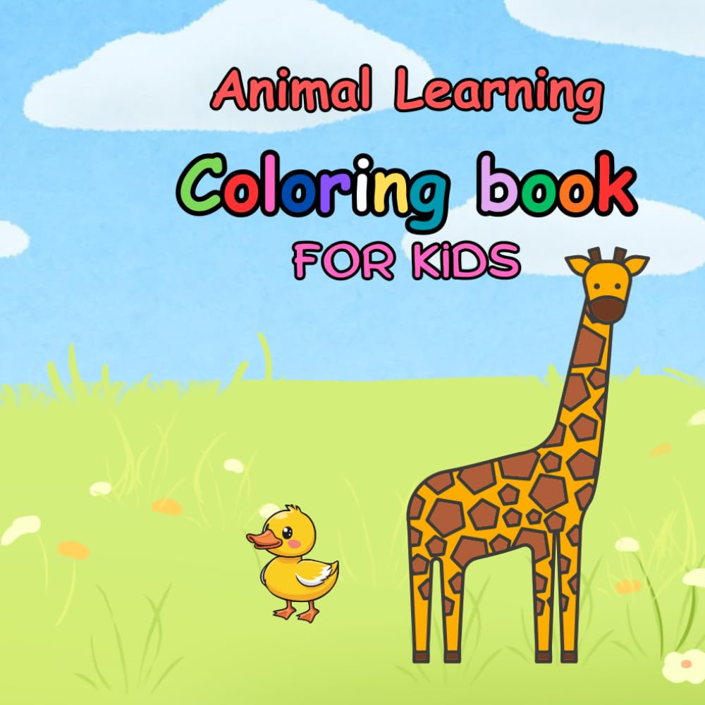 Animal Learning Coloring Book: a simple coloring book from which children can learn the names of animals