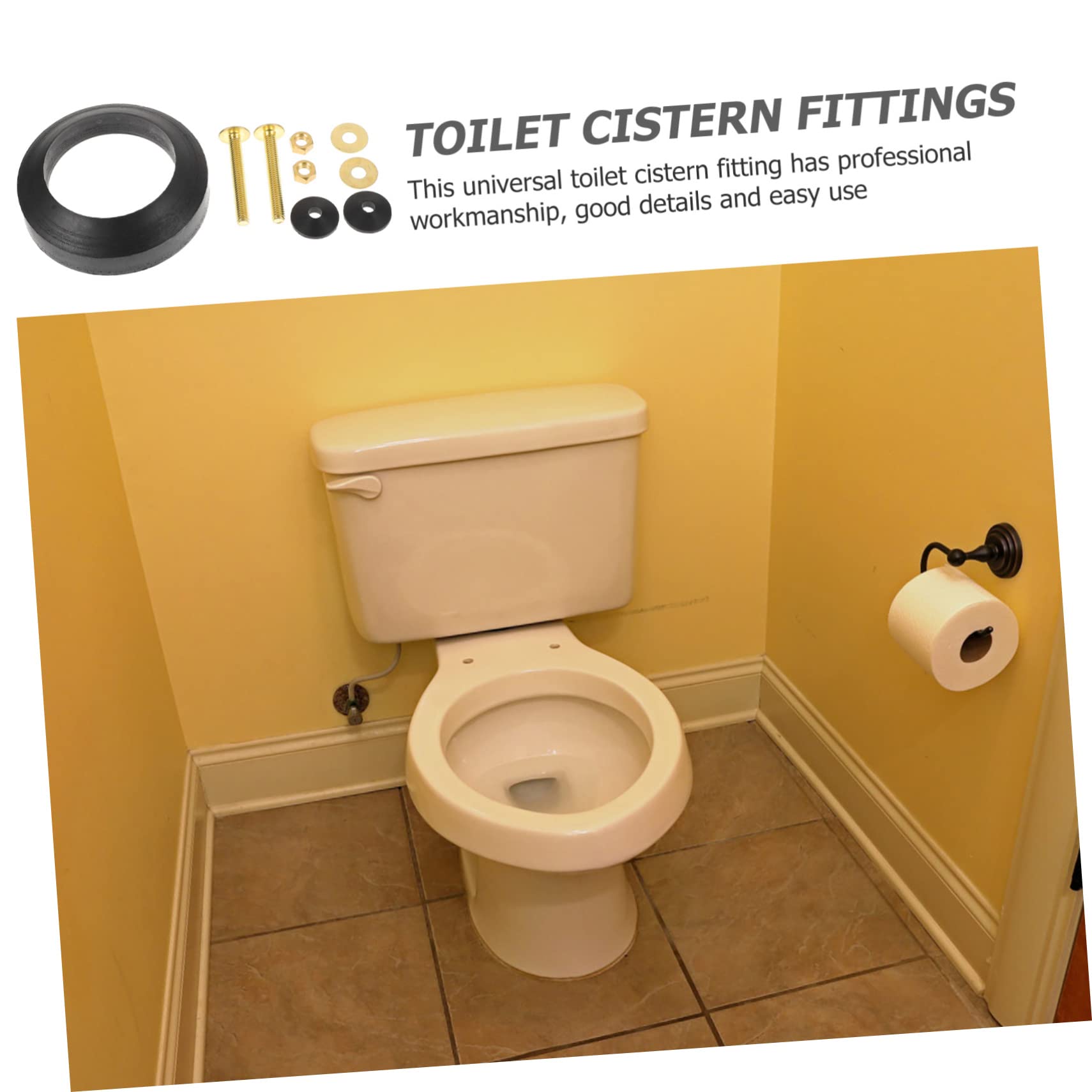 Tofficu 2 Set Guarnizione per Cisterni Wc Completo per Installazione Facile Accessori per Resistente e Compatibile con Serbatoi Wc