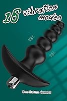 Vista 2 de Tapón de silicona flexible con cuentas anales vibrantes, 16 modos de vibración, diseño graduado, juguete sexual anal, vibrador impermeable