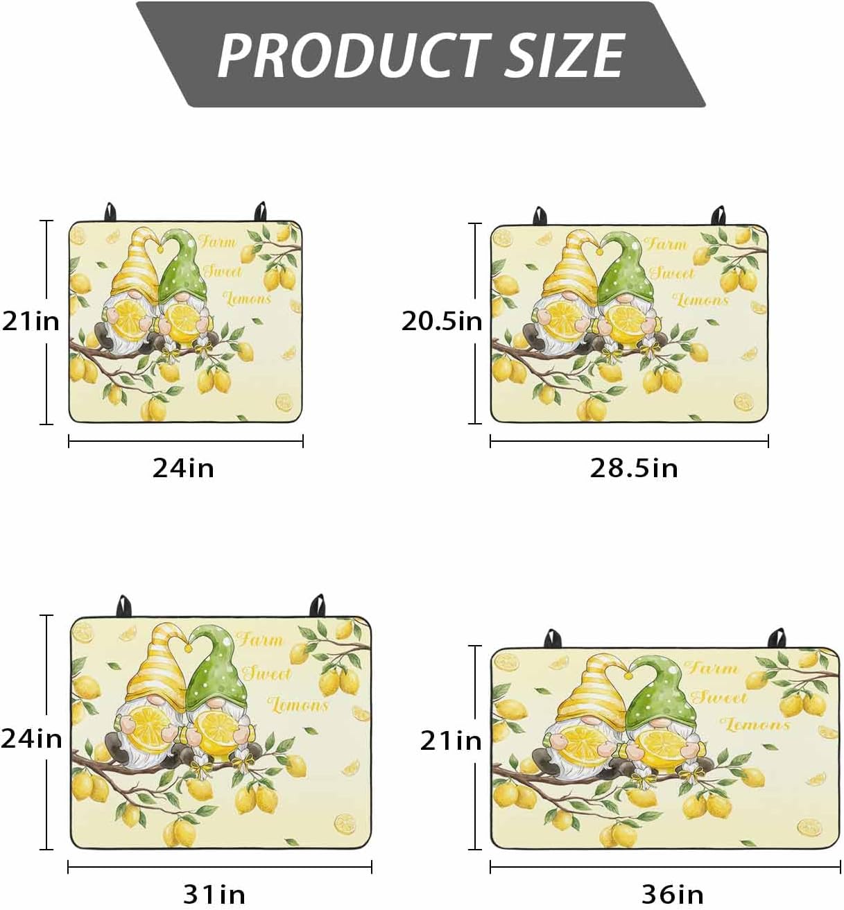 Stove Top Cover Yellow Lemon Gnomes Stove Cover for Electric Stove Top Summer Fruit Branches Glass Cooktop Covers Anti-Slip Mat Heat R esistant Countertop Protector Kitchen Decor 28.5"x20.5"
