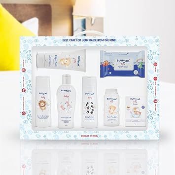 BUMTUM Baby Skin & Hair Care Products Gift Box | Newborn Baby Essentials | New Born Baby Gifts | Baby Shower Gift | Combo Pack of 7 - image, photos