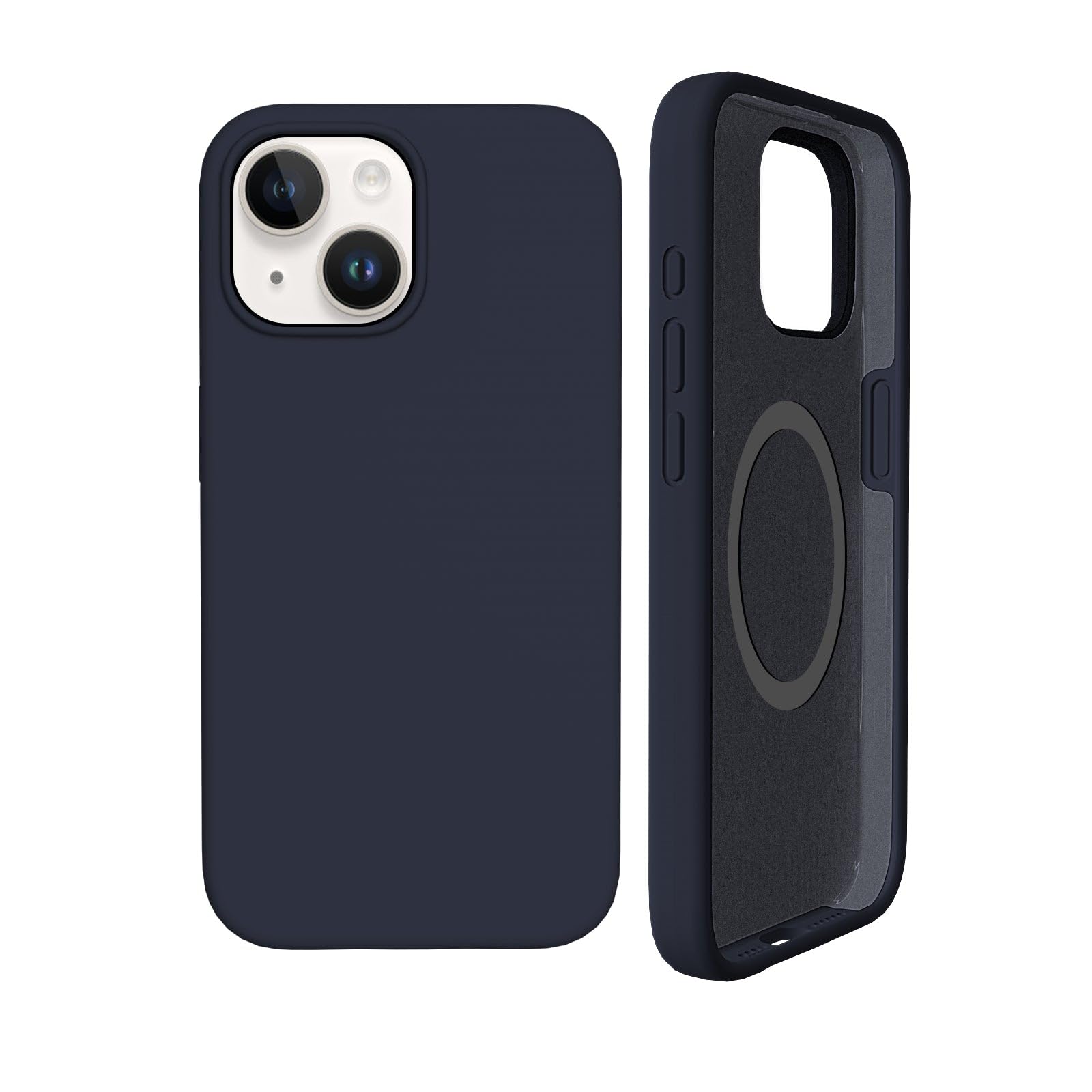 Totem Silicone Case Magring iPhone 15 Cover Case, Navy Blue | 1 Ft Drop Protection | Micro Fiber Lining | iPhone 15 Backcover |