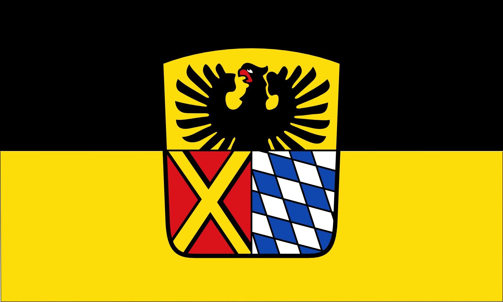 Drapeau Large Arrondissement de Donau-Ries | drapeau paysage |