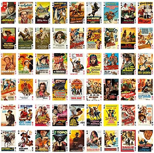 FLONZGIFT Spaghetti Western Playing Cards (Poker Deck 54 Cards All Different) Vintage Western Movie Poster Wild West - 1