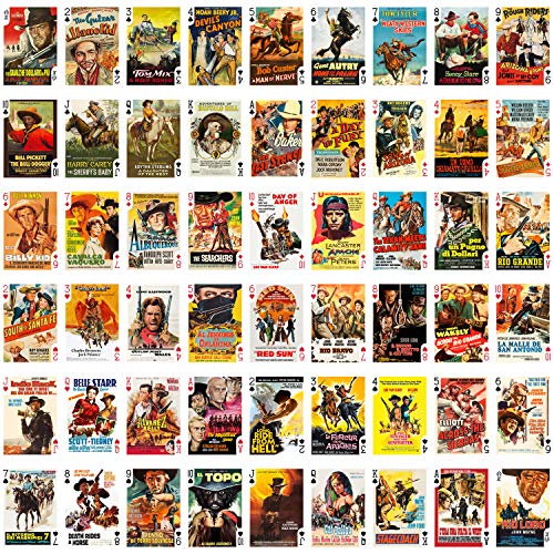 Spaghetti Western Playing Cards (Poker Deck 54 Cards All Different) Vintage Western Movie Poster Wild West #TOP1